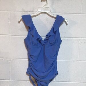 Blue Ruffled One-Piece Swimsuit  Sm